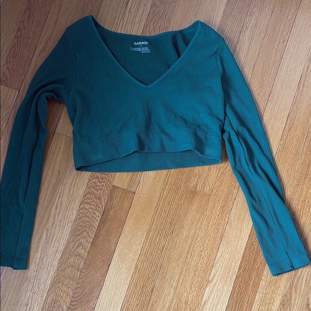 Garage Women's Green Long Sleeve Crop Top